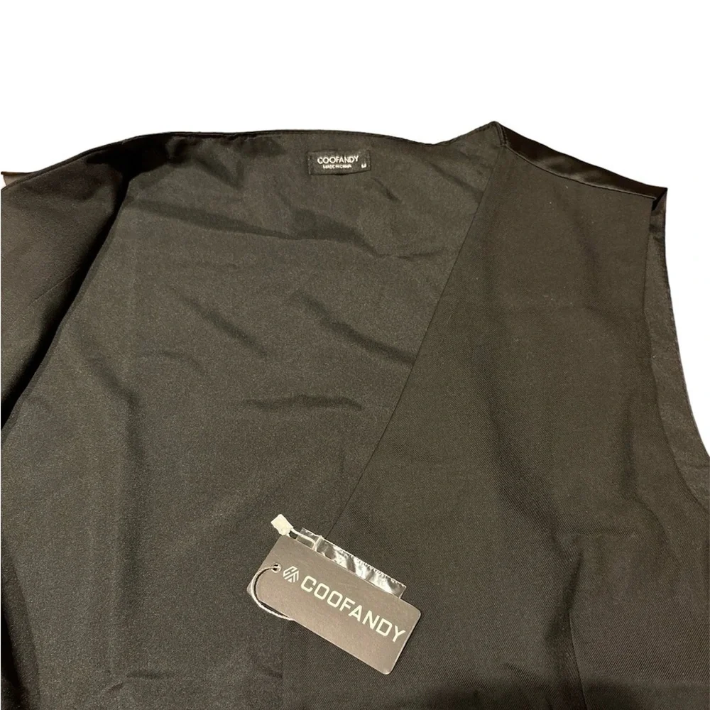 Coofandy Men’s Casual Slim Fit Waistcoat Vest - Black - Medium